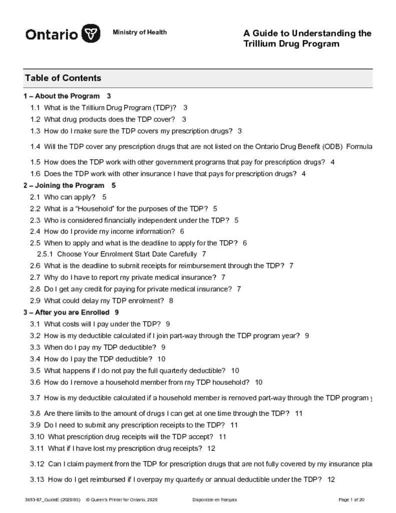 thumbnail of A Guide to Understanding the Trillium Drug Program