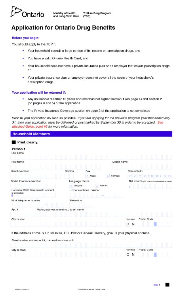 thumbnail of Application for Trillium Drug Benefits