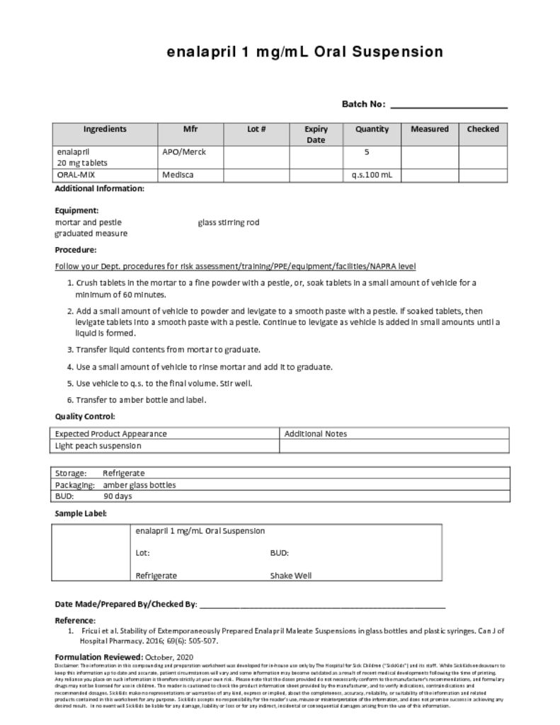 thumbnail of Enalapril-1mgml-pharmacy-compounding-recipe