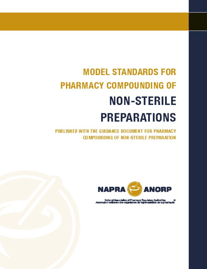 thumbnail of MODEL STANDARDS FOR PHARMACY COMPOUNDING OF NON-STERILE PREPARATIONS