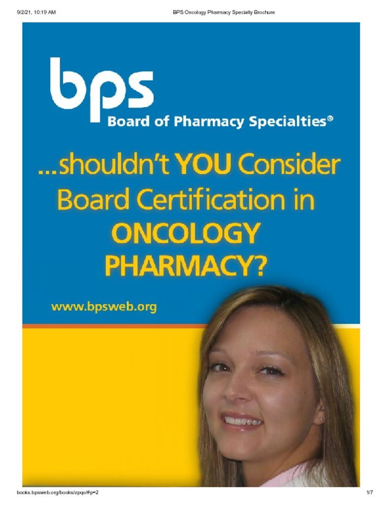 thumbnail of BPS Oncology Pharmacy Specialty Brochure